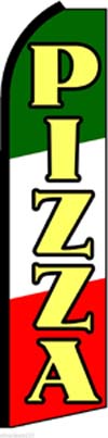 Pizza Swooper Flag - Yellow Letters